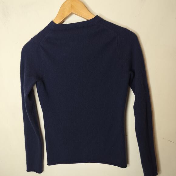 J. Crew Blue Cashmere Sweater Long Sleeve Crew - Picture 4 of 5
